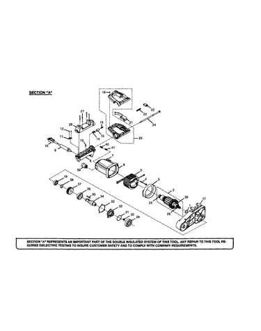 Motor housing/handle/armature