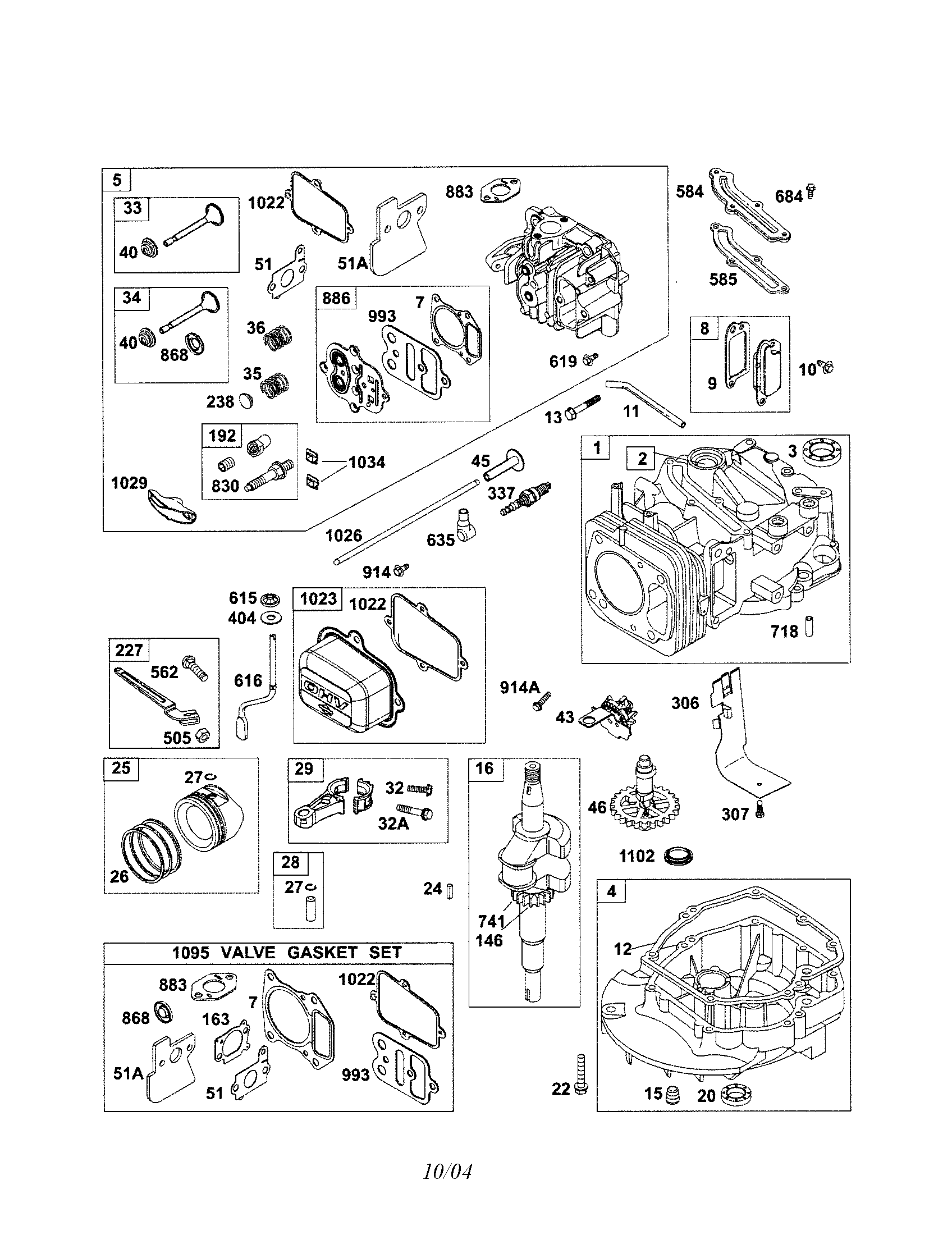 Cylinder/cylinder-head/crankshaft