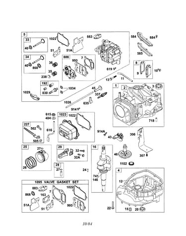 Cylinder/cylinder-head/crankshaft