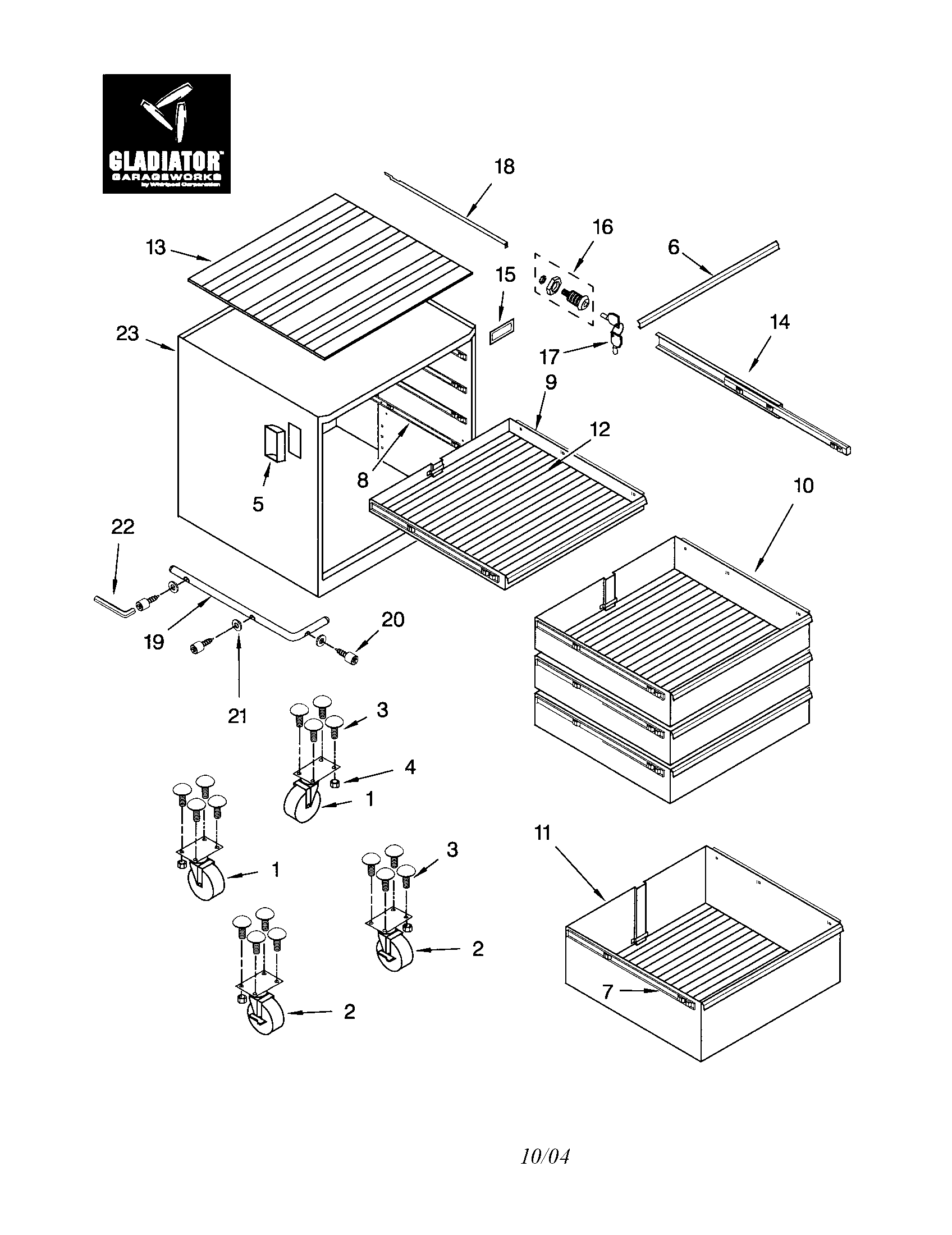 Modular gear drawer parts