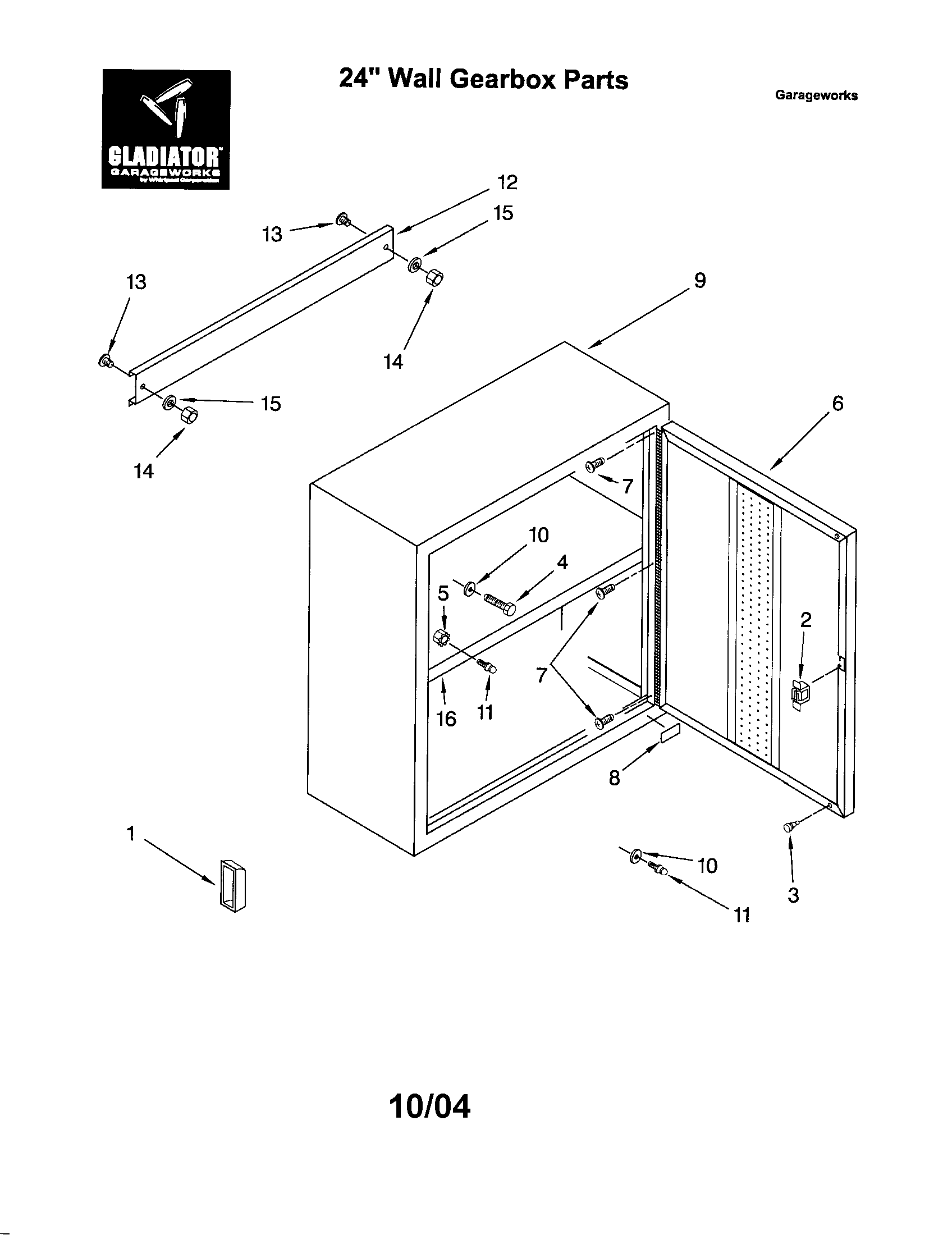 24" wall gear box