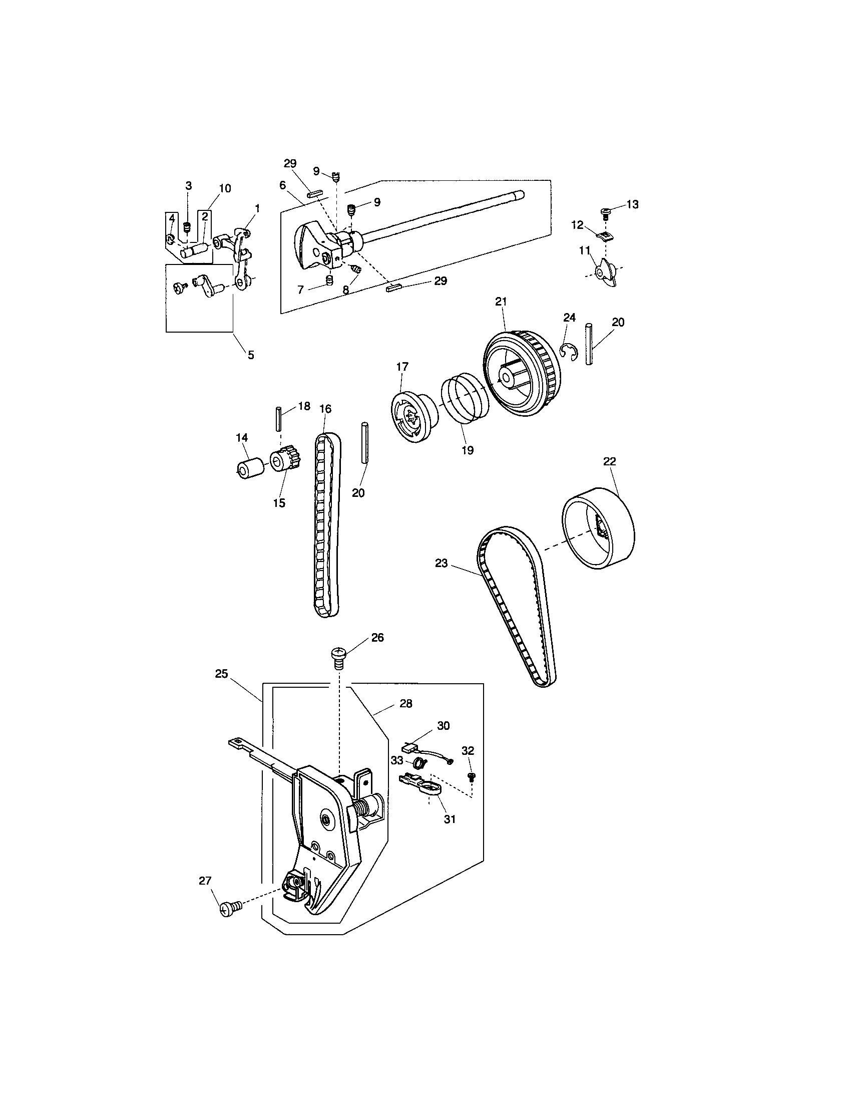 Upper shaft/thread tension