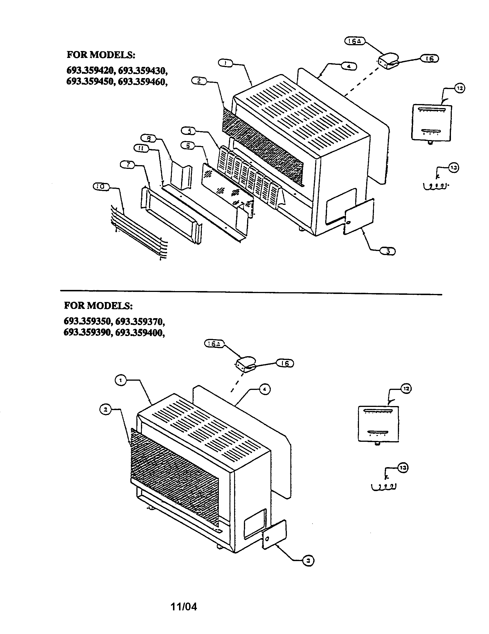 Casing/screen/radiants