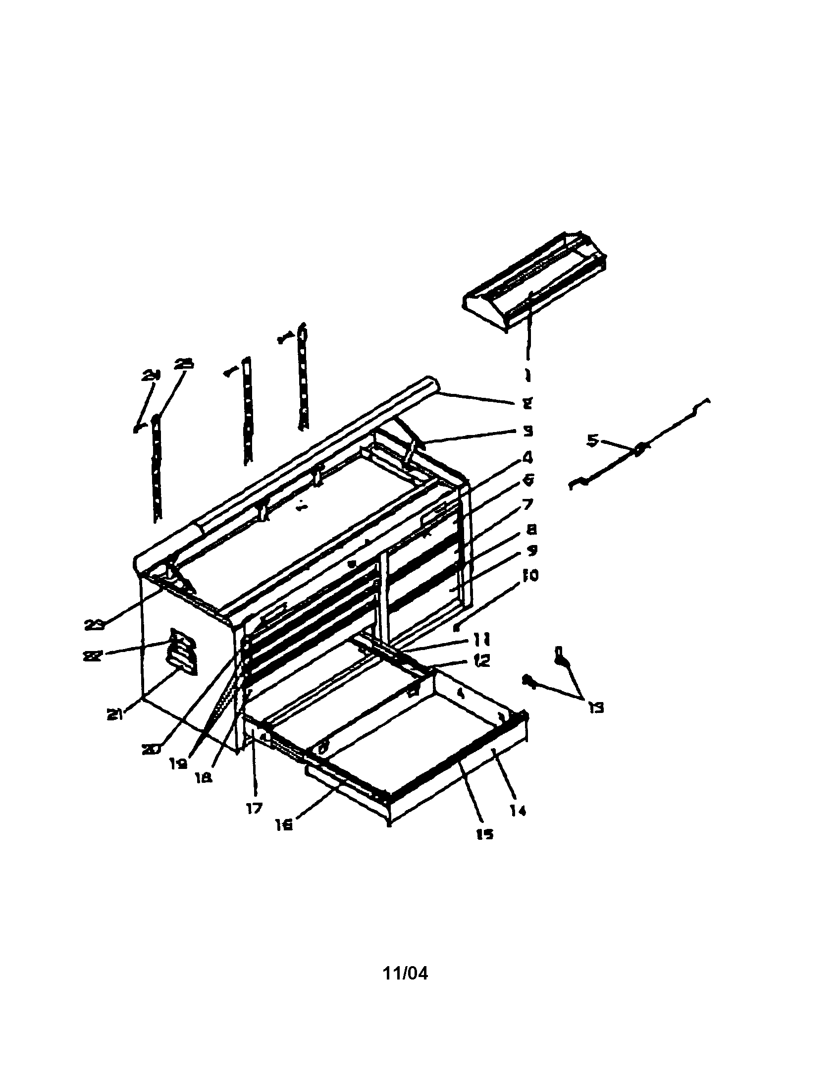 Chest with ball bearing slides