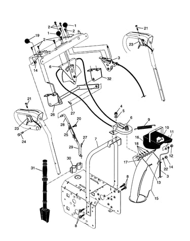 Control panel/discharge chute