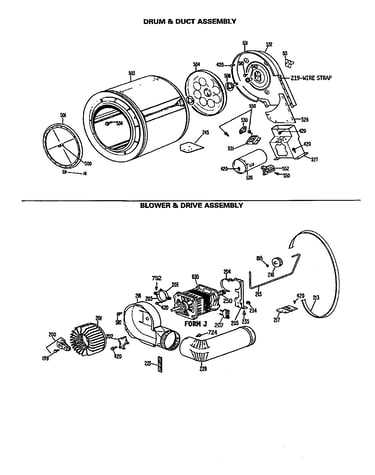 Drum/duct/blower/drive