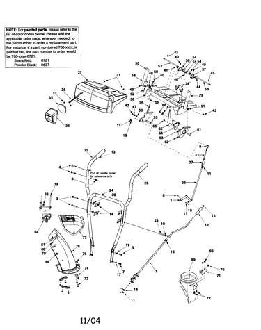 Shift arm/handle/handle panel/chute