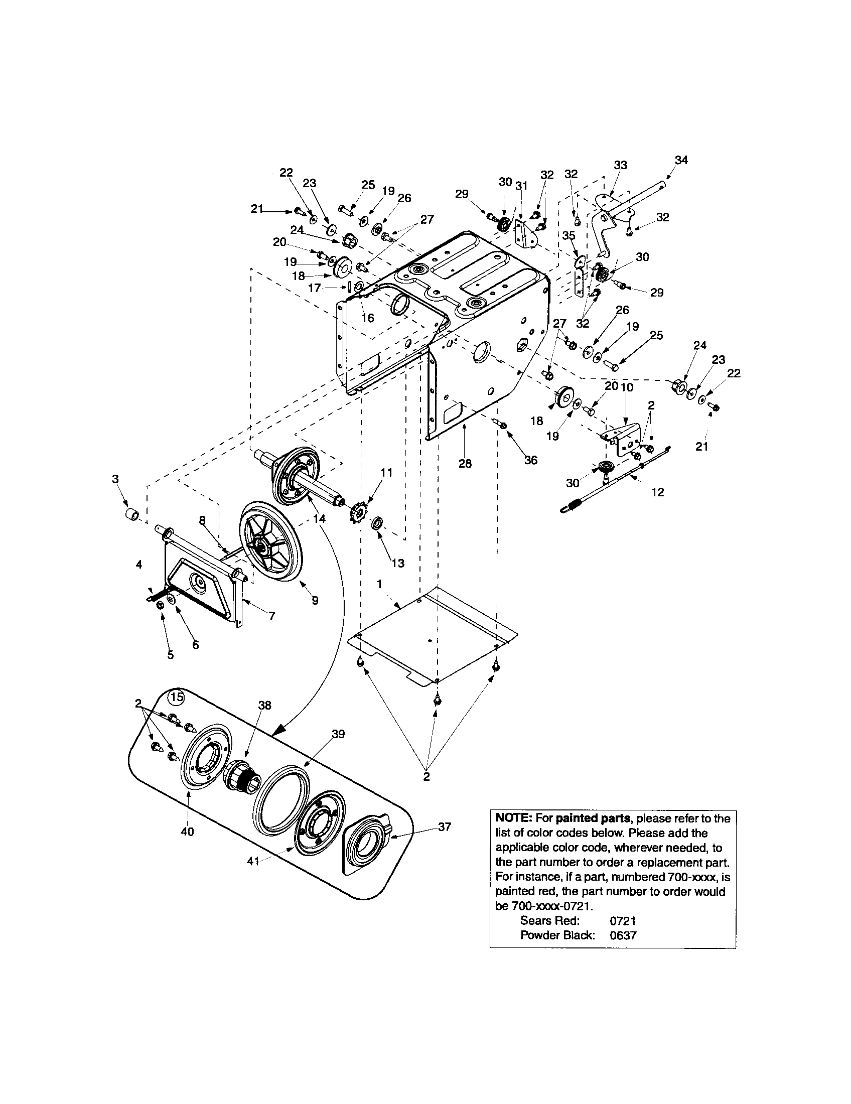 Frame cover/drive cable/shift rod