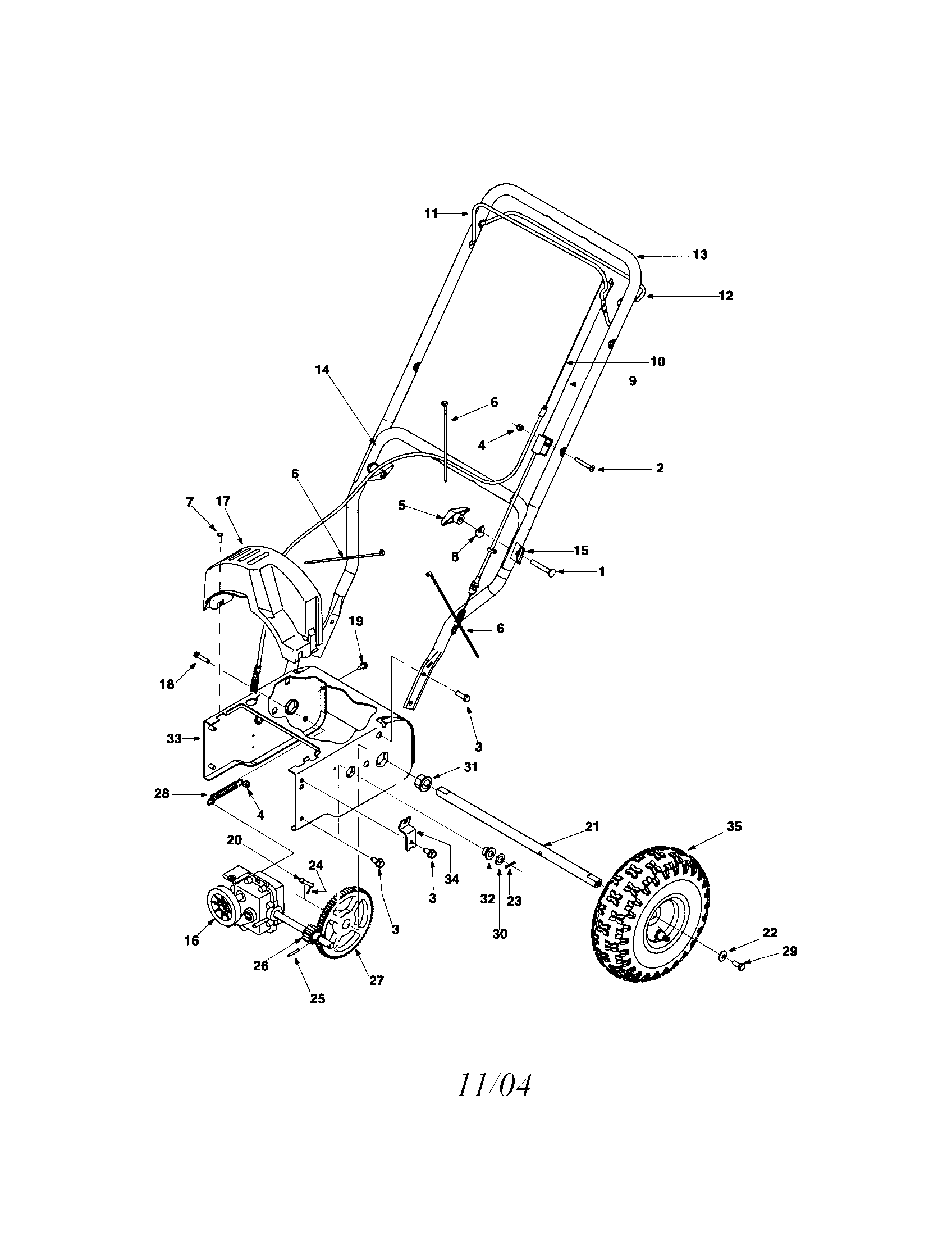 Transmission/wheel/handle
