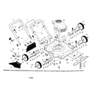 Craftsman 917386090 engine/wheels/housing/handle diagram