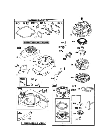 Short block/blower-housing