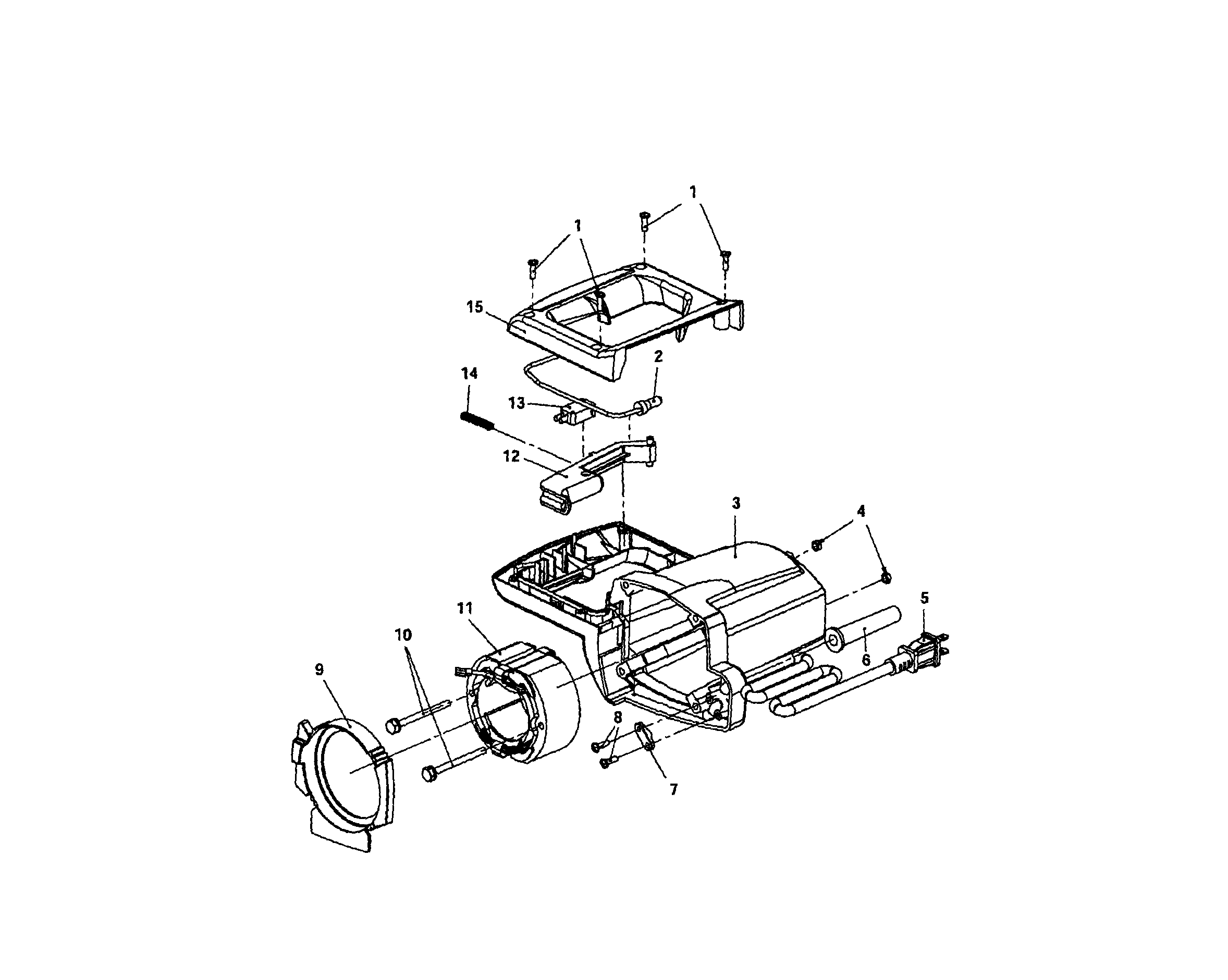 MOTOR HOUSING/LOWER HANDLE