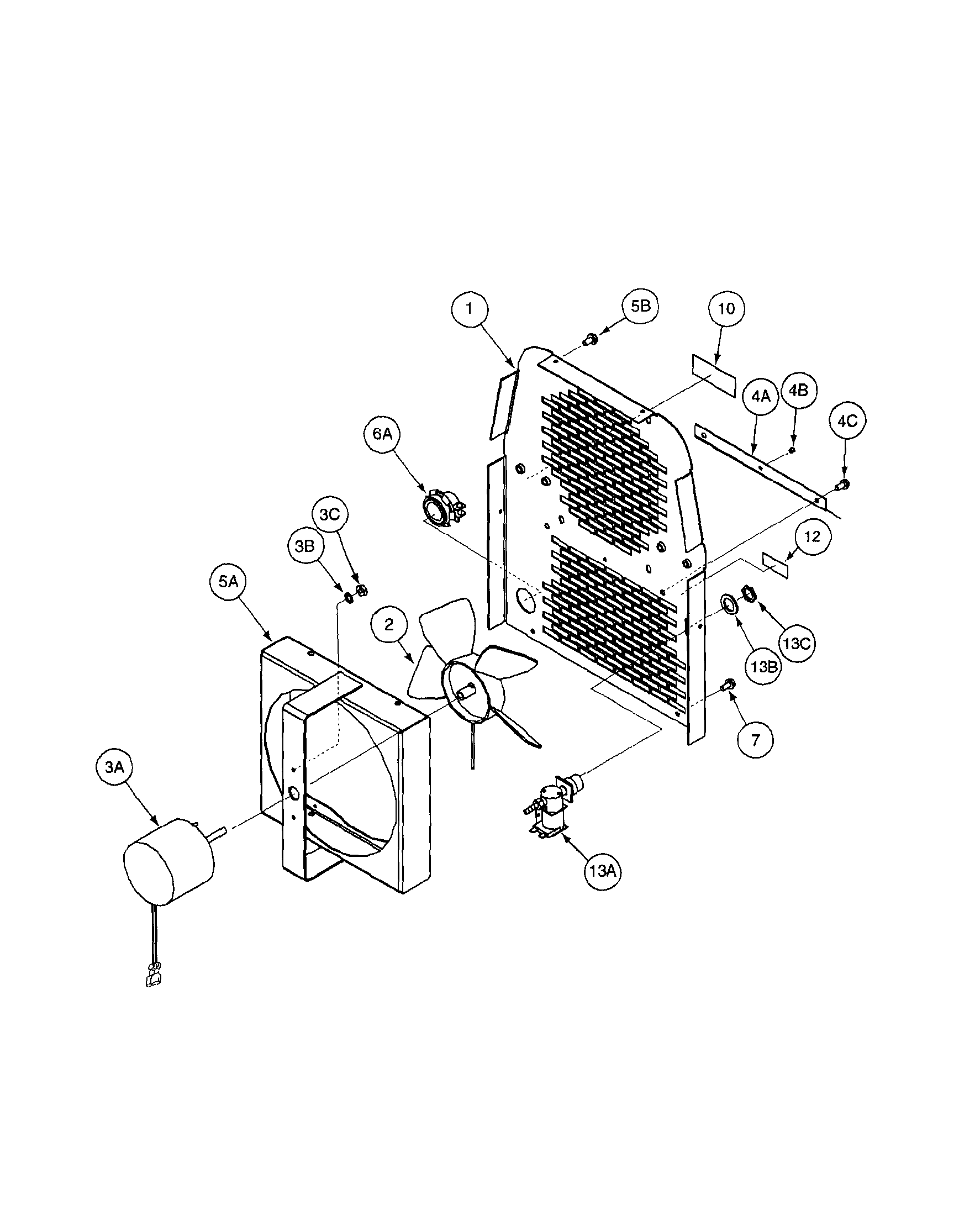 CASE BASE AND FAN ASSEMBLY