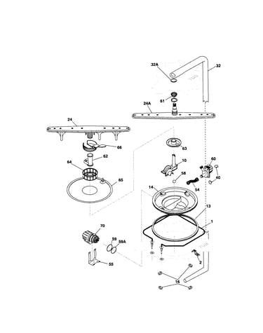 Motor/heater/spray arm