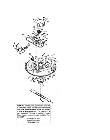 Spindle/deck/v-belt