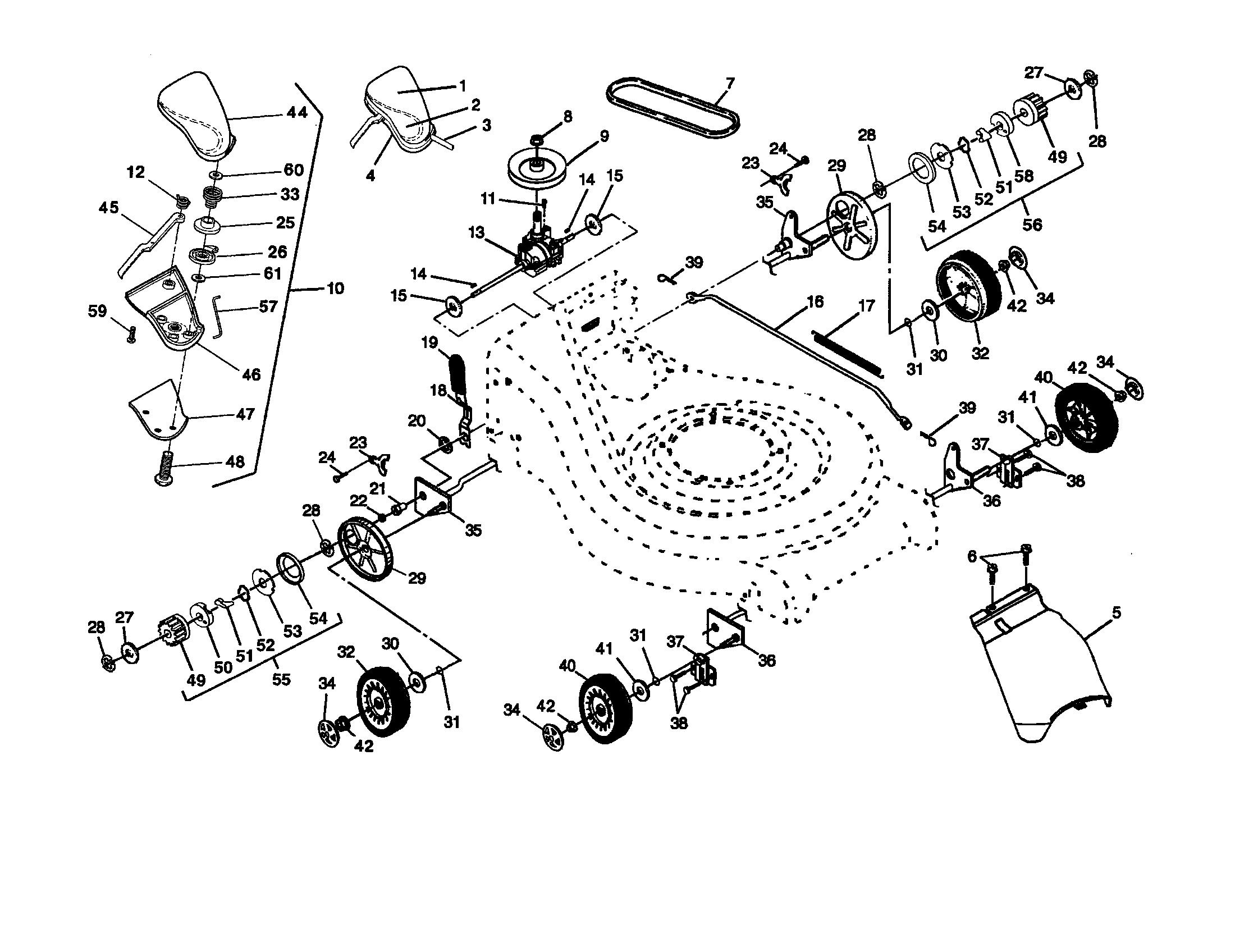 Drive control/wheels/gear case
