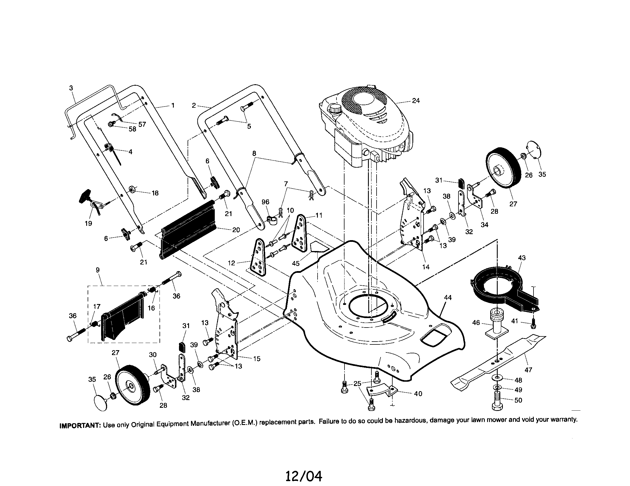 Engine/housing/handle