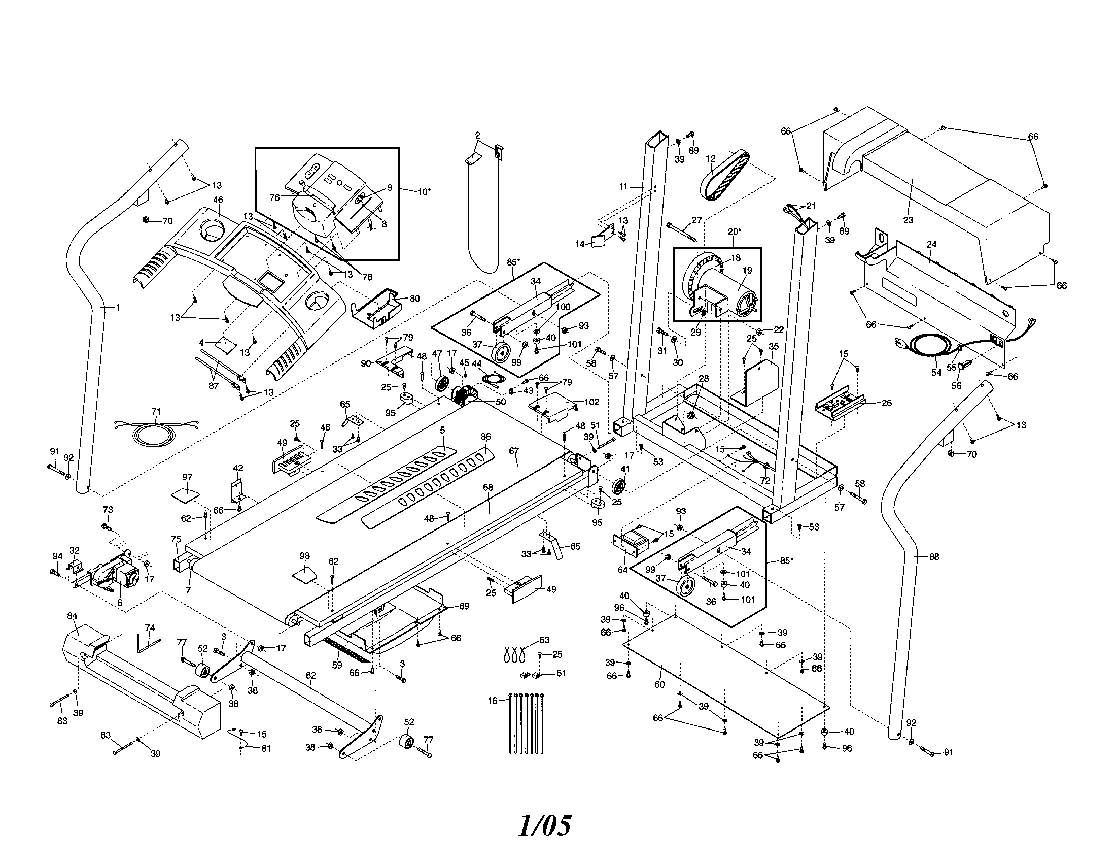 Treadmill assembly
