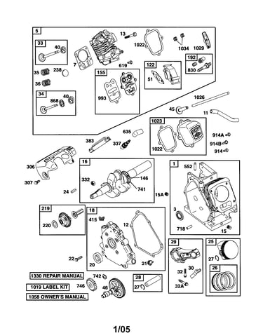 Head-cylinder/cylinder/crankshaft