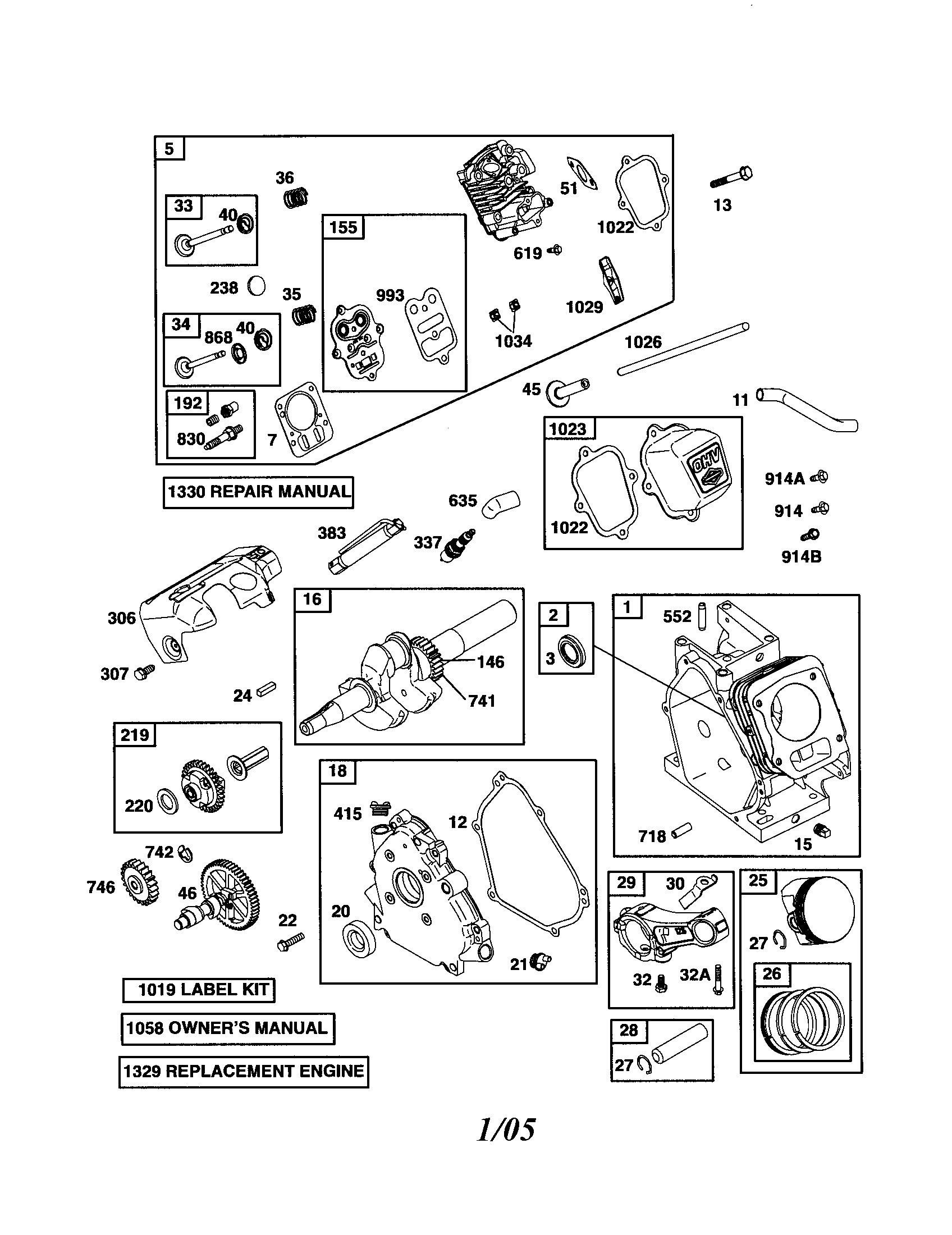 Cylinder/cylinder-head/crankshaft