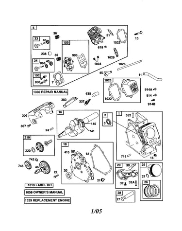 Cylinder/cylinder-head/crankshaft