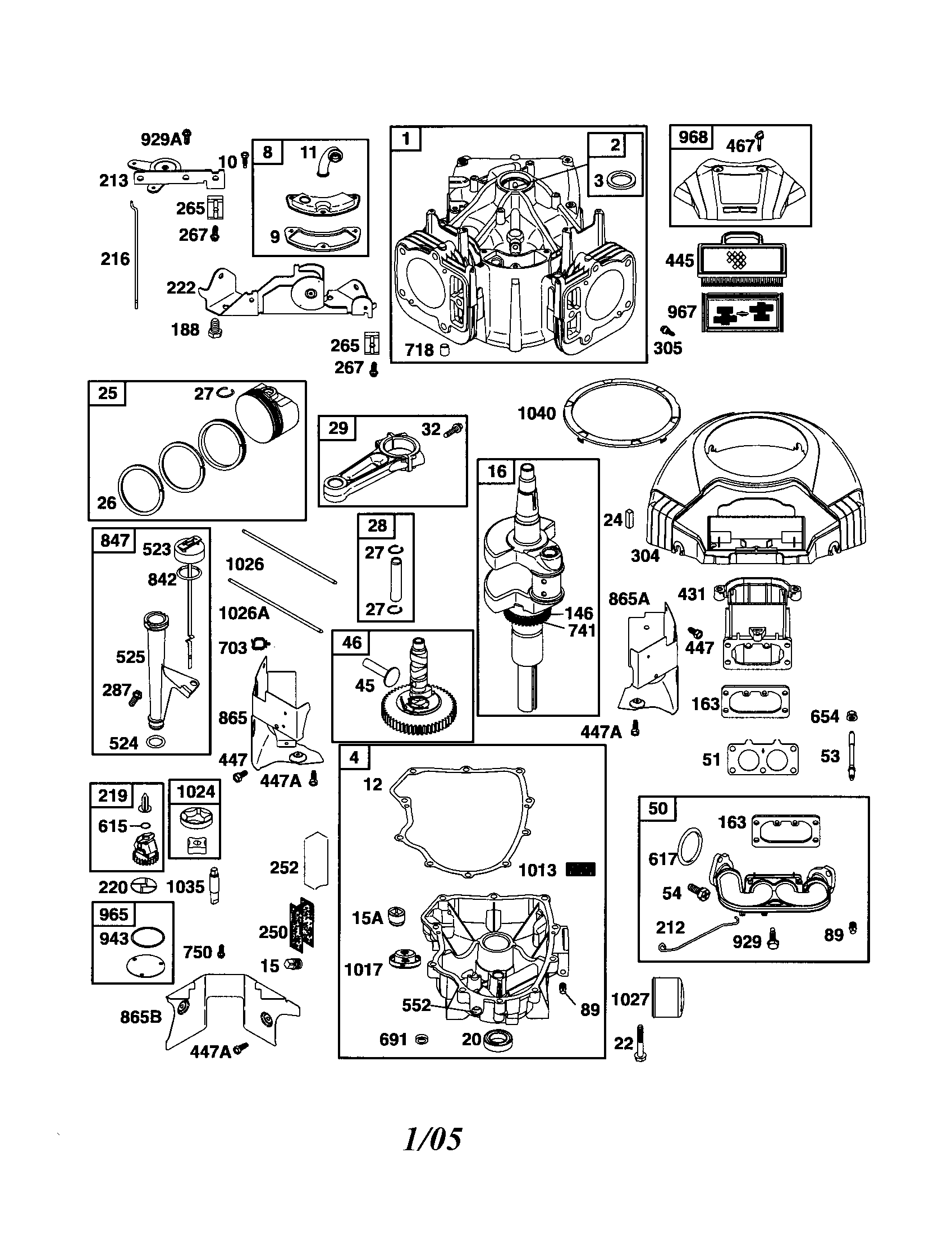 Cylinder/crankshaft/engine-sump