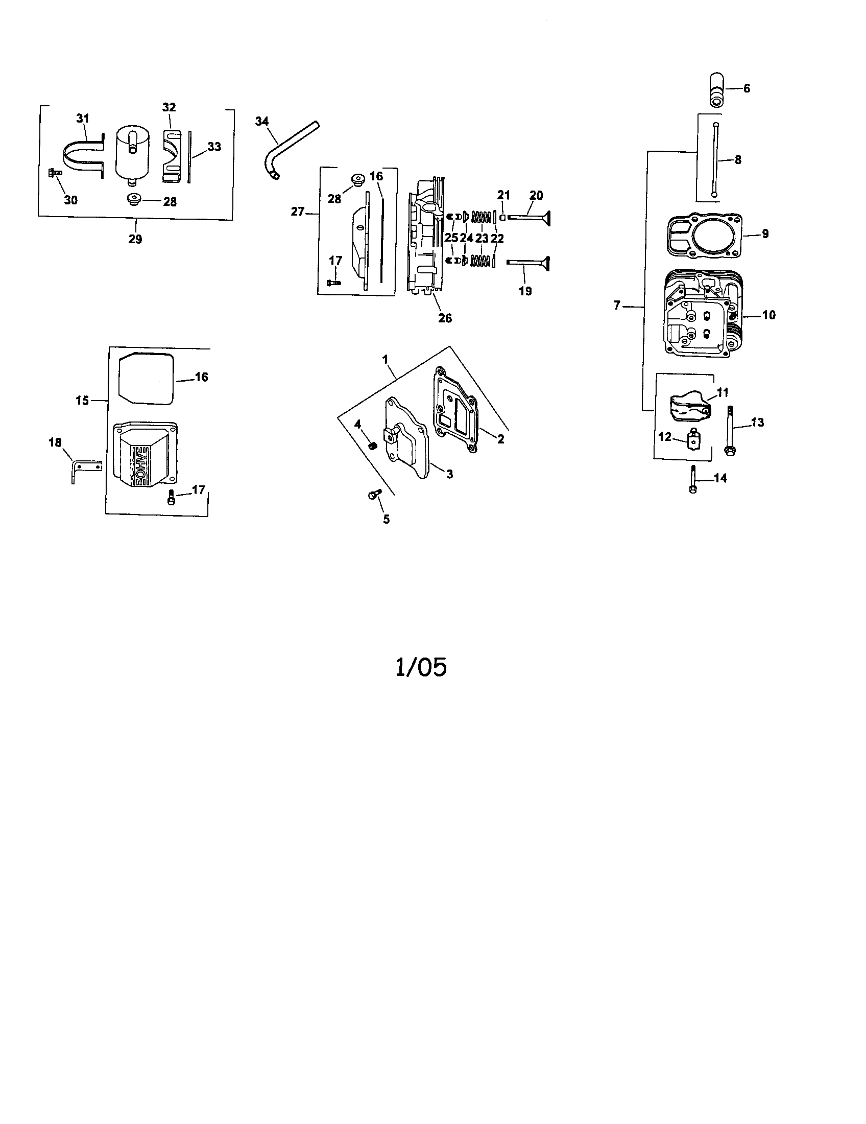 Cylnder head/valve/breather