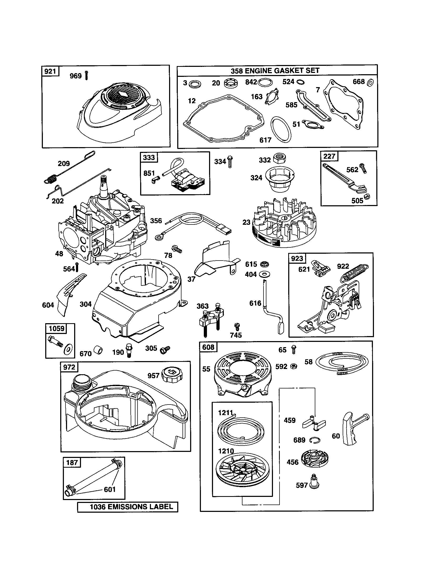 Blower-housing/tank/starter-rewind
