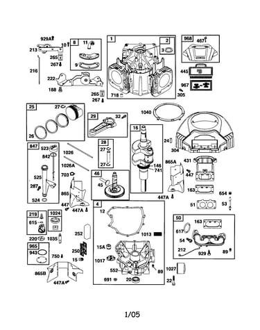 Cylinder/crankshaft/sump-engine