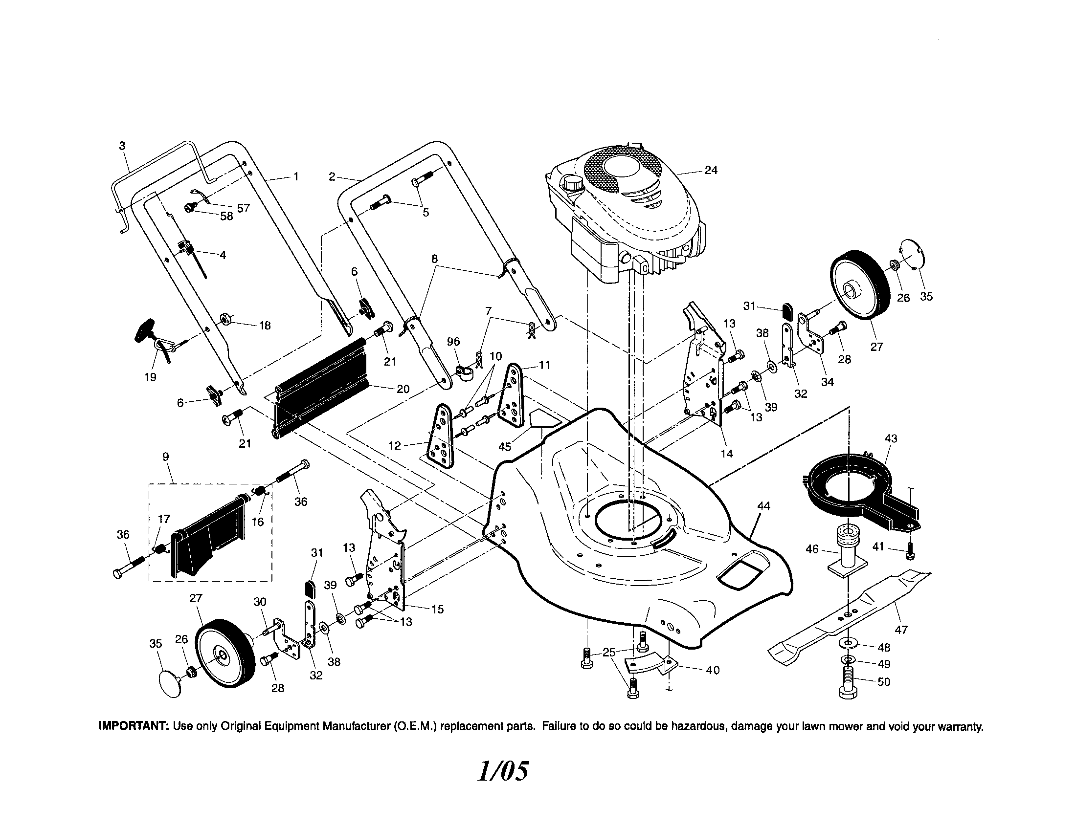 Engine/housing/handle
