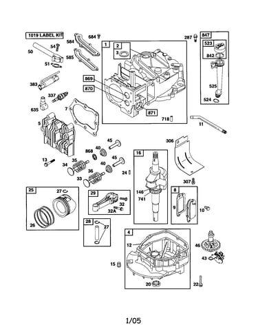 Cylinder/crankshaft/sump-engine