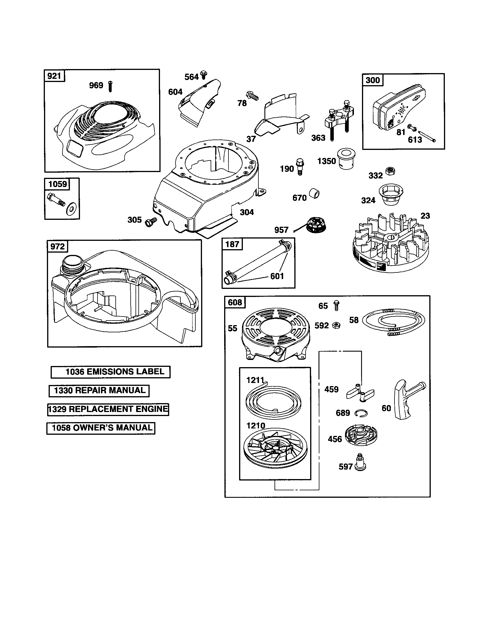Blower-housing/starter-rewind