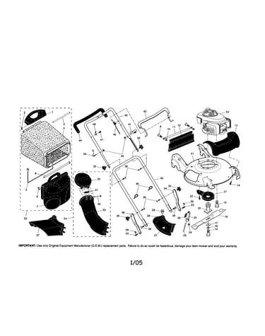 Engine/bag/housing/handle