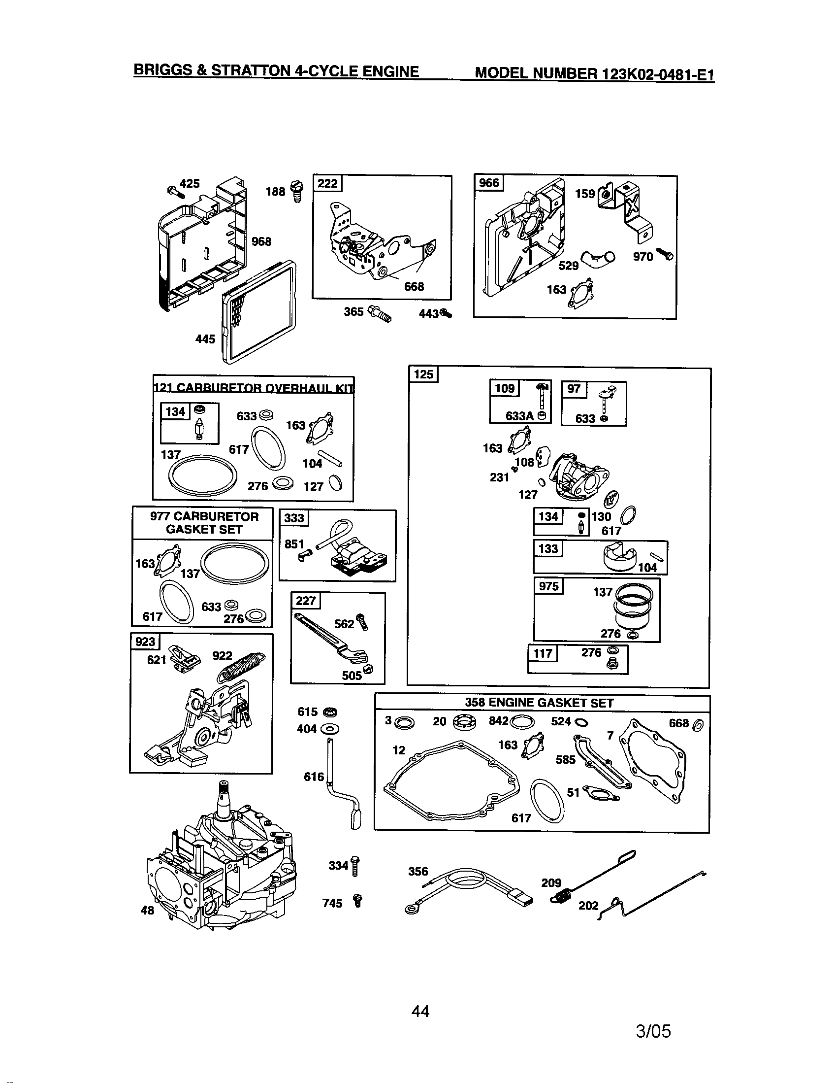 Carburetor and short block