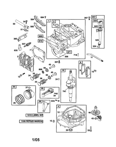 Cylinder/engine-sump/crankshaft