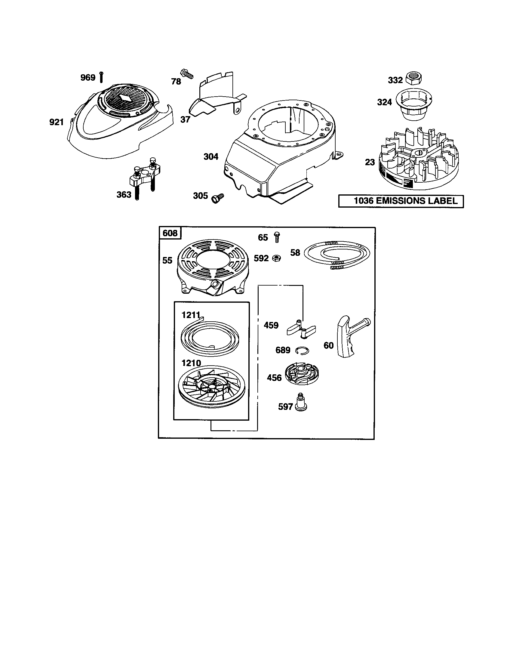 Blower housing/rewind starter