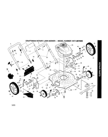 Engine/handle/housing/wheels