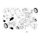 Craftsman 917387680 engine/housing/handle/wheels diagram