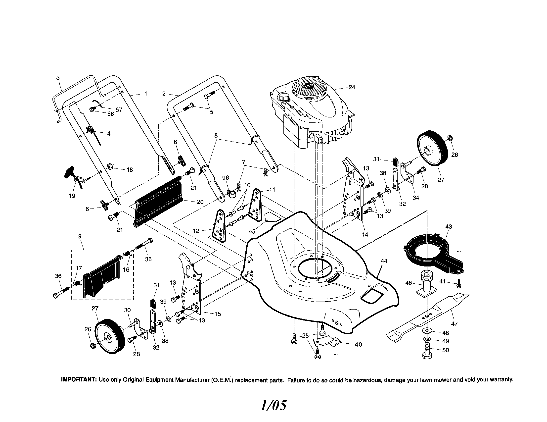 Engine/housing/handle