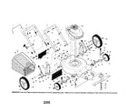 Craftsman 917388860 engine/housing/bag/wheels/handle diagram