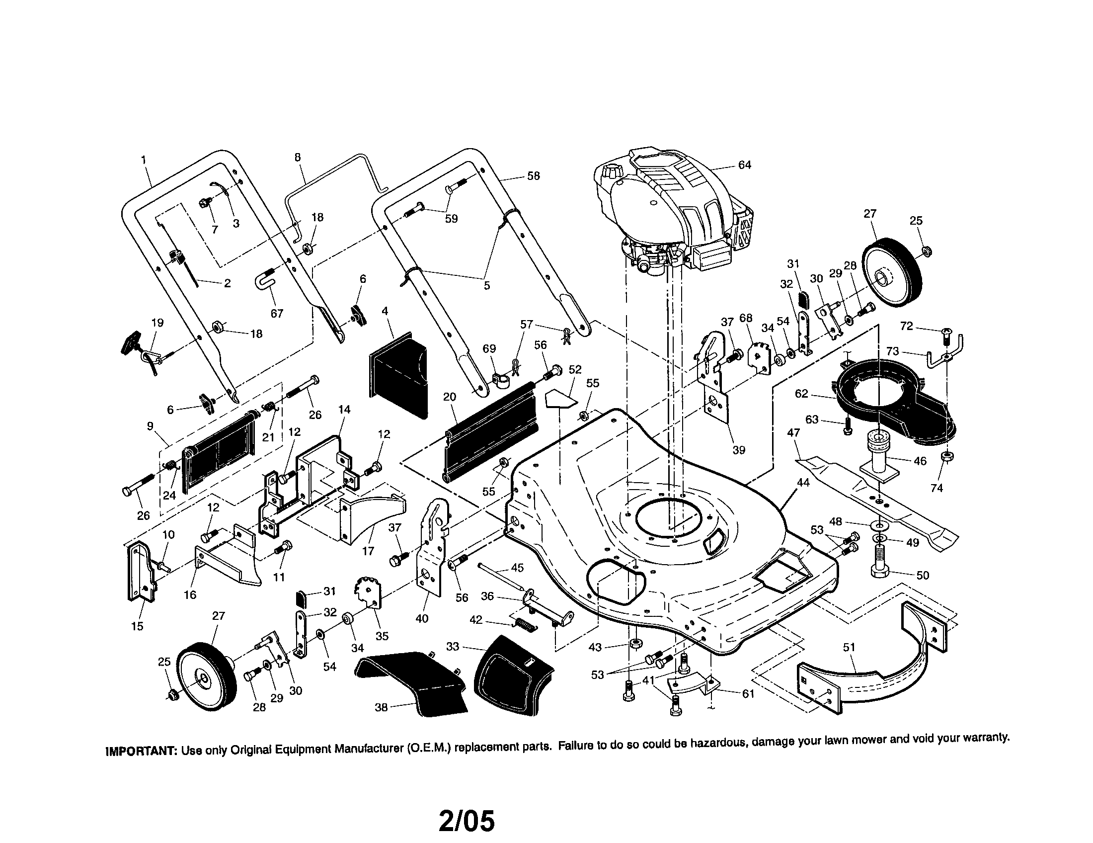 Engine/housing/handle