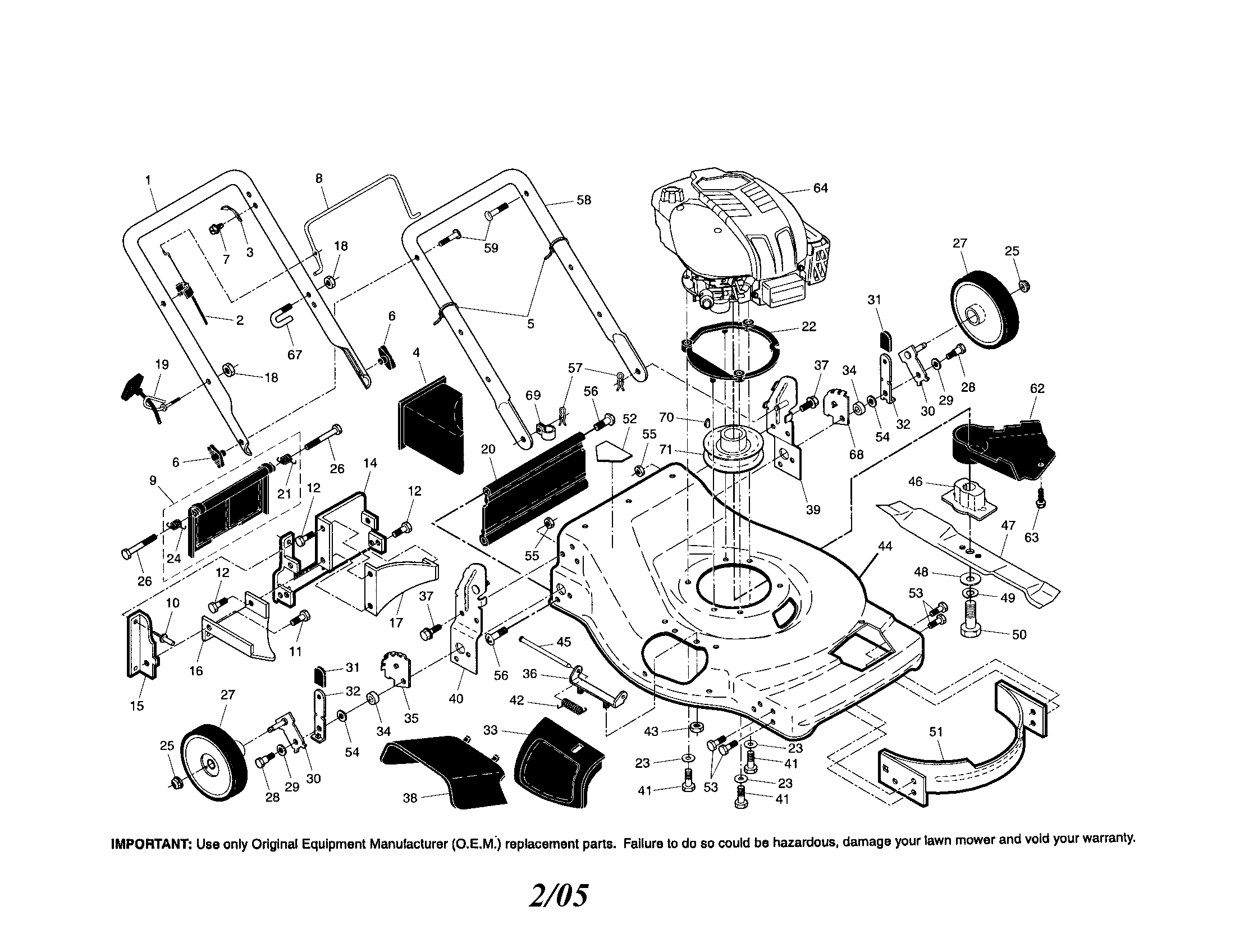 Engine/housing/handle