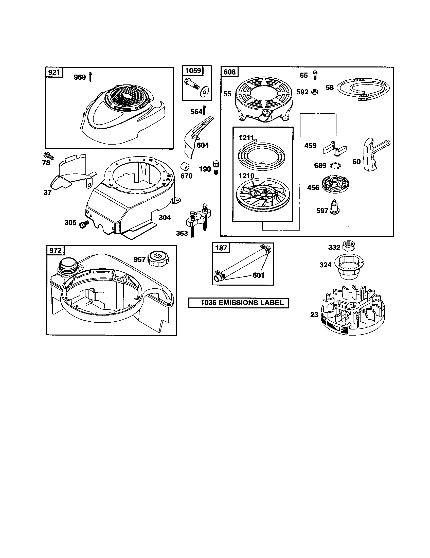 Starter-rewind/blower-housing