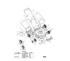 MTD 11A-414E765 handle/bag/deck/wheels diagram