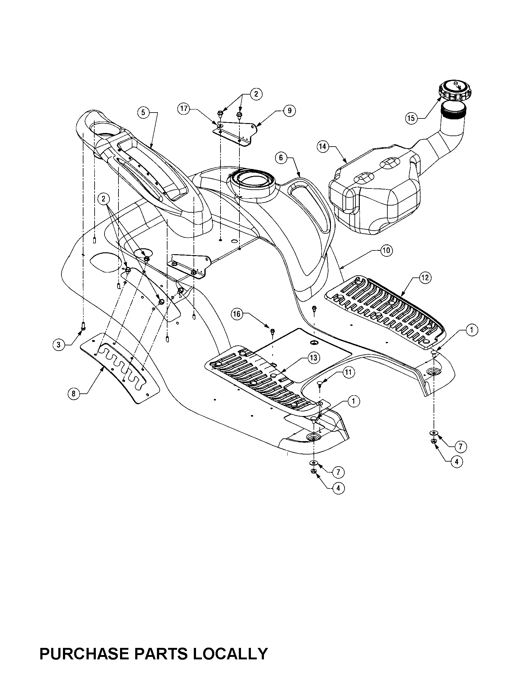 Fender and fuel tank