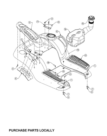 Fender and fuel tank