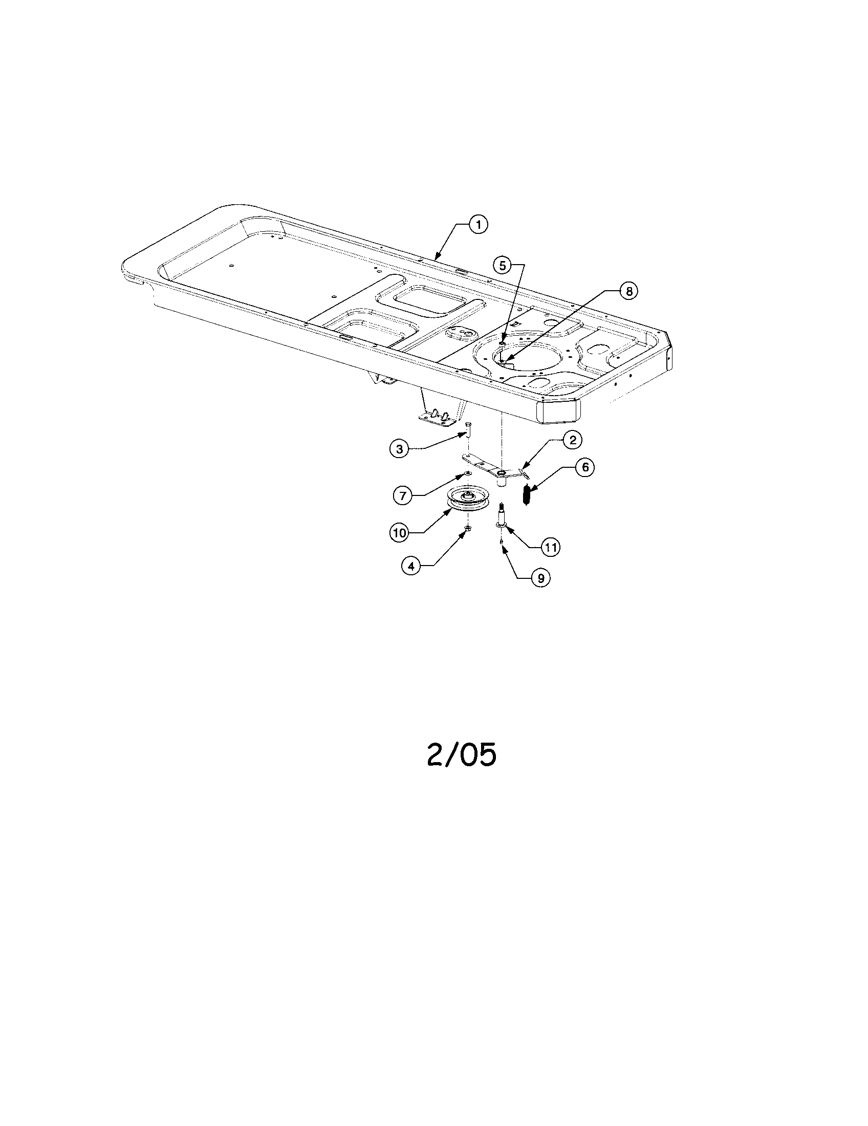 Frame and drive idler