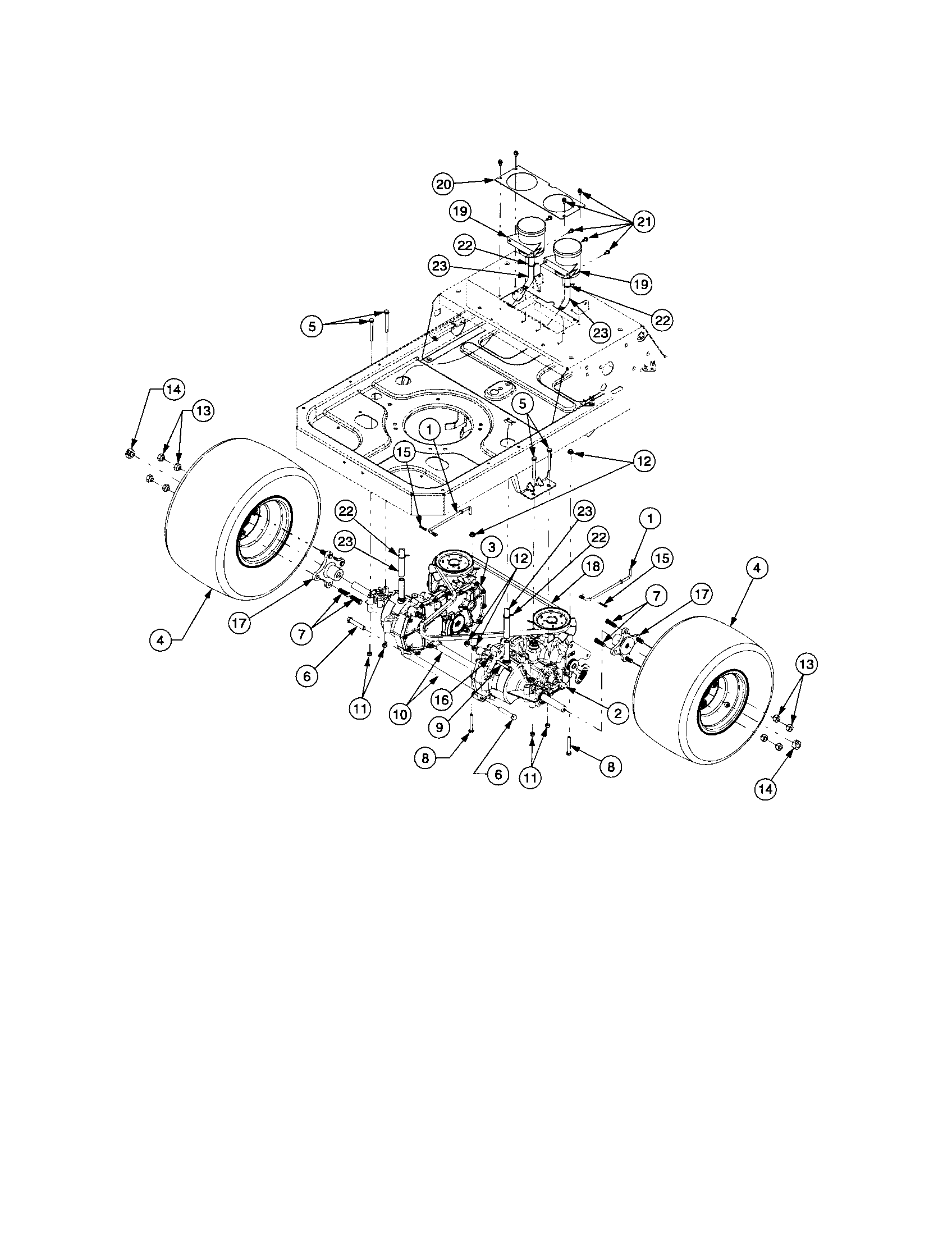 Rear drive and wheels