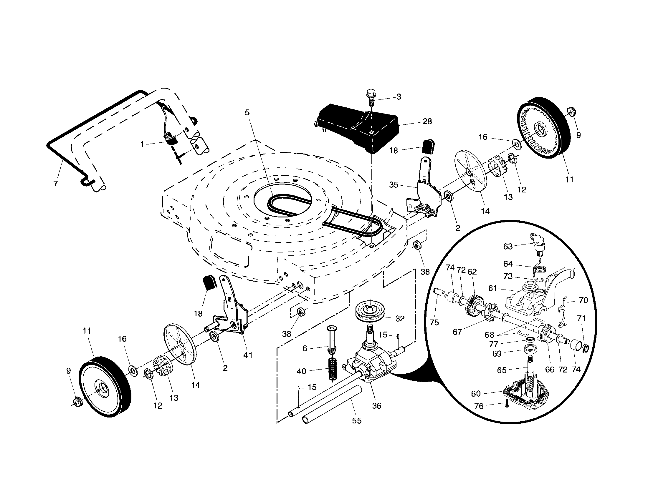 Wheels/gearcase