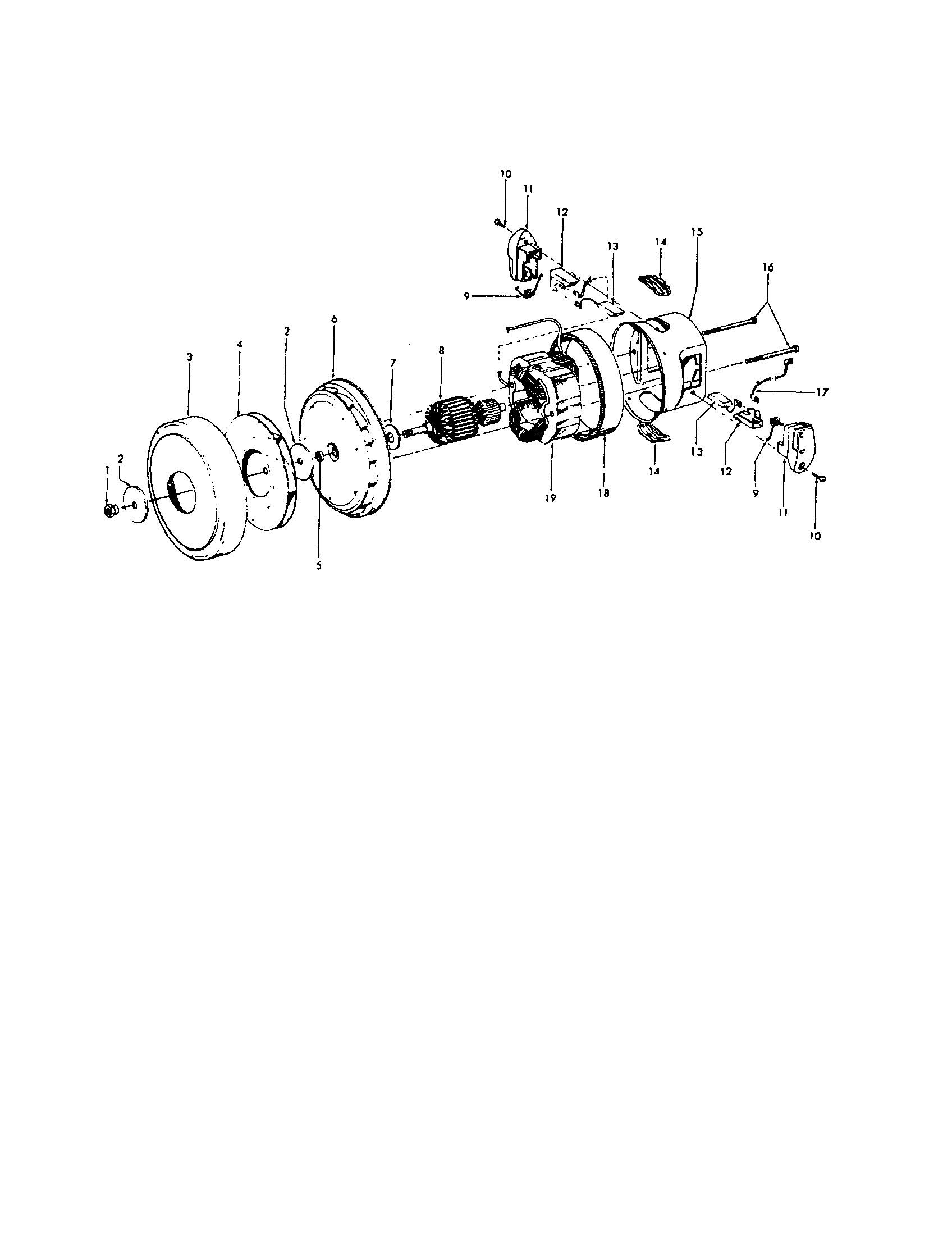 Motor and fan assembly